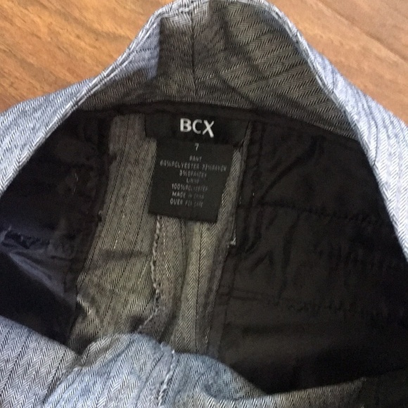 BCX Cropped Pinstripe Pants Juniors Size 7 - Picture 3 of 4